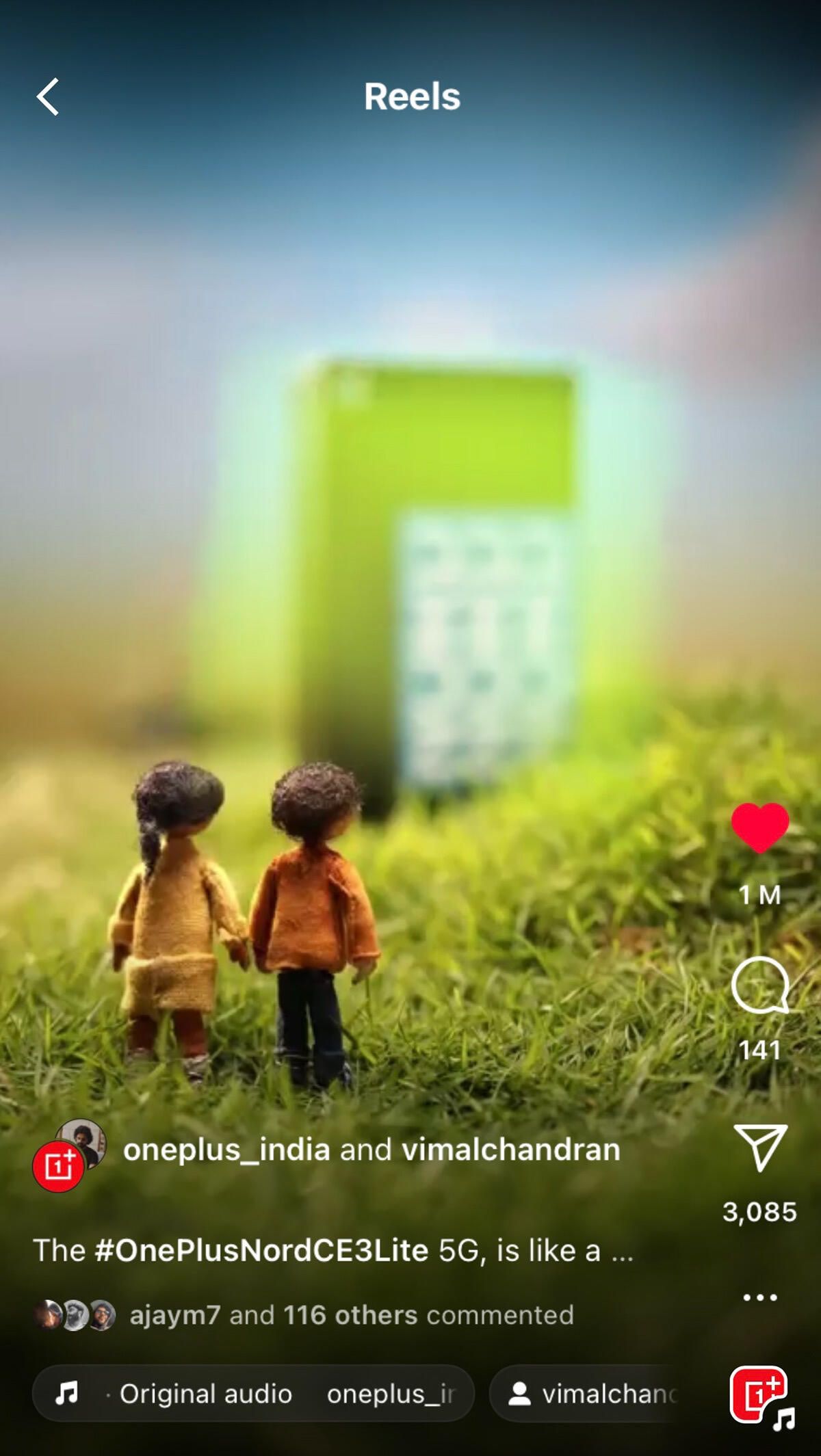 The finished reel on OnePlus India’s Instagram